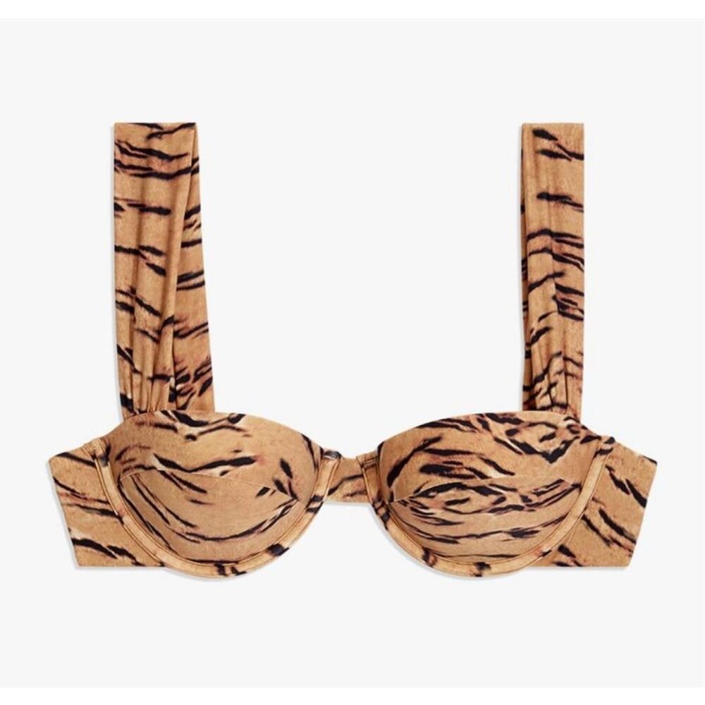 NWT WeWoreWhat Claudia Underwire Bikini Top Tiger‎ Print Animal Size M - Picture 2 of 13